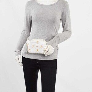 Chloe White Leather Embroidered Horse Belt Bag